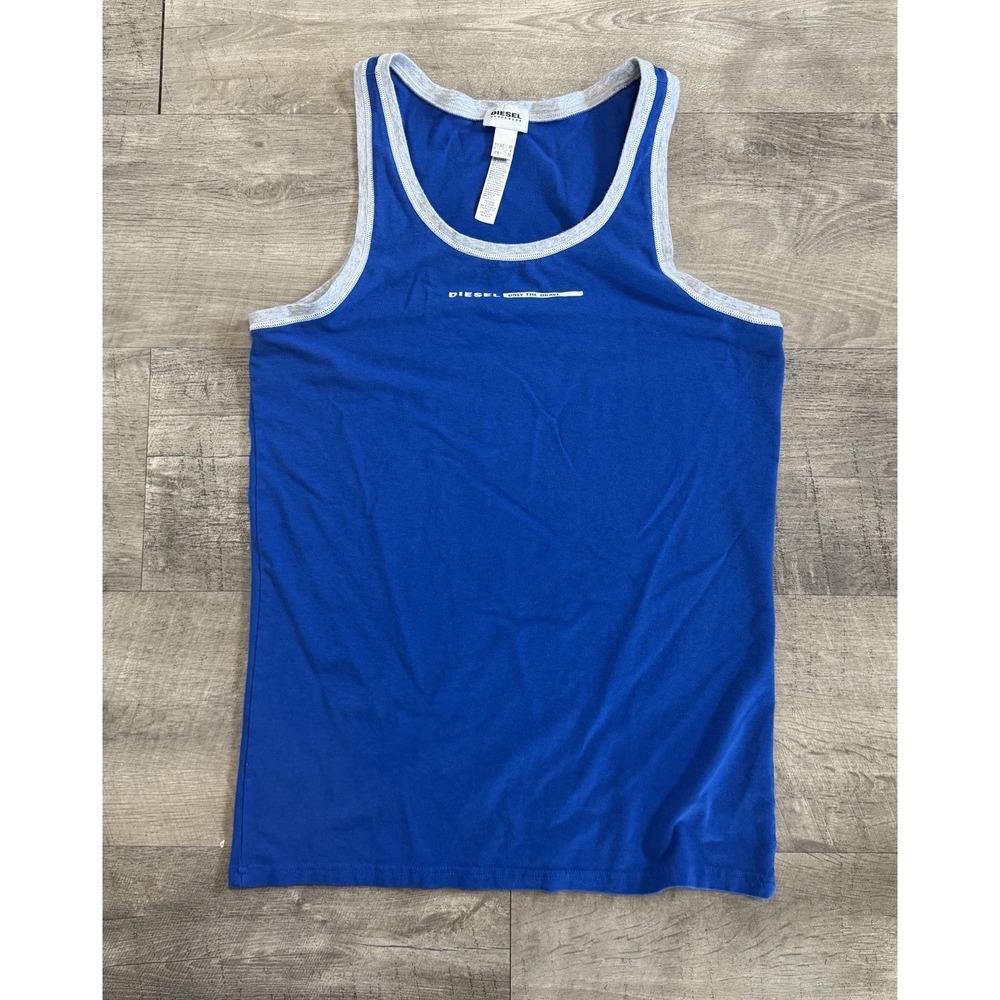 Diesel‎ Simon Singlet Mens Medium Tank Top Blue Sleveless Y2K Shirt